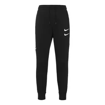 Брюки embroidered fleece sports long pants black Nike, черный