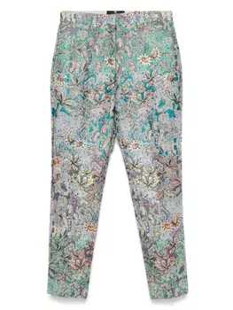 Брюки ETRO с цветочным жаккардом, синий