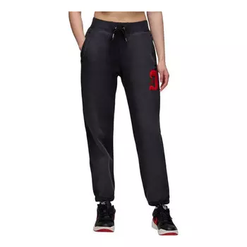 Брюки flight fleece pants asia sizing 'black' Air Jordan, черный