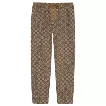 Брюки Gucci Horsebit Jacquard Canvas, бежевый/коричневый