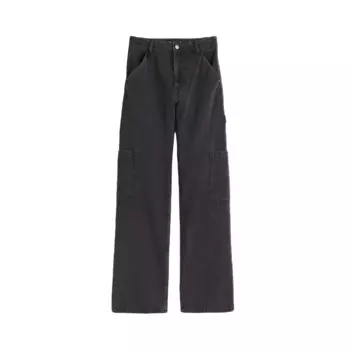 Брюки H&amp;M Wide-leg Cargo, темно-серый