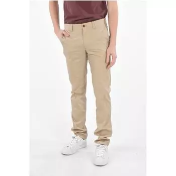 Брюки IDENTITY из смеси шелка со шлевками для ремня Corneliani, Beige