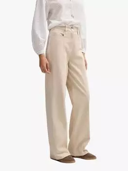Брюки из хлопчатобумажной саржи tolala HUGO BOSS, бежевый