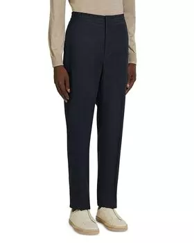 Брюки из льна с эластичной резинкой на талии Regular Fit ZEGNA, синий