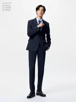Брюки из шерсти стрейч Uniqlo, синий