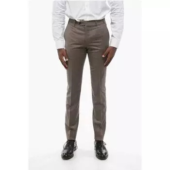 Брюки из смеси кашемира с узором «елочка» Corneliani, Gray