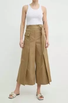 Брюки из смесового льна Weekend Max Mara, бежевый