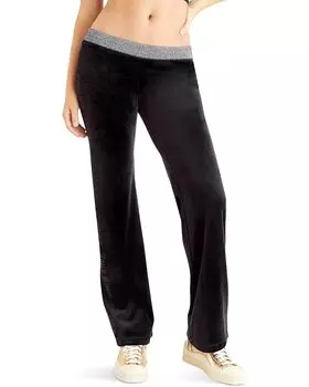Брюки Juicy Couture Pull-On Track with Rib and Bling, цвет Liquorice