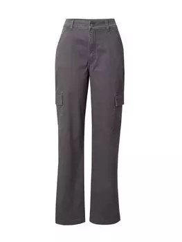 Брюки-карго HOLLISTER Regular Cargo Pants PHANTOM, черный деним