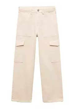 Брюки-карго Mango Kids, цвет beige