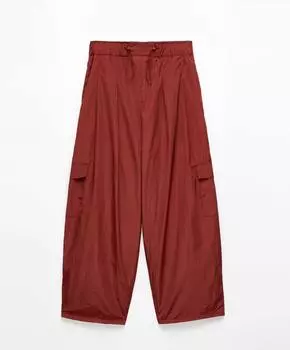 Брюки карго Oysho Wide-leg, красный