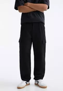 Брюки карго PULL&BEAR, черные