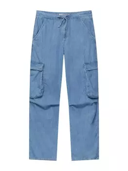 Брюки карго Pull&Bear, светло-синий