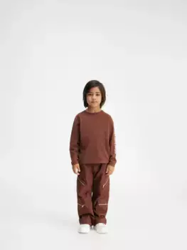 Брюки-карго с карманами на молнии Le Cargo Marrone для ребенка Jacquemus, темно-коричневый