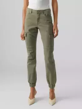 Брюки-карго Vero Moda "VMIVY MR ANKLE CARGO PANTS NOOS", цвет Ivy Green