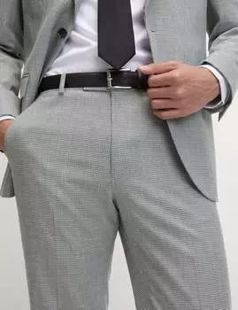 Брюки-костюмы Puppytooth Regular Fit с текстурой Marks & Spencer, светло-серый