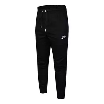 Брюки logo cozy lacing casual sports pants black Nike, черный