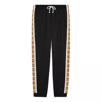 Брюки loose technical jersey jogging pant black Gucci, черный