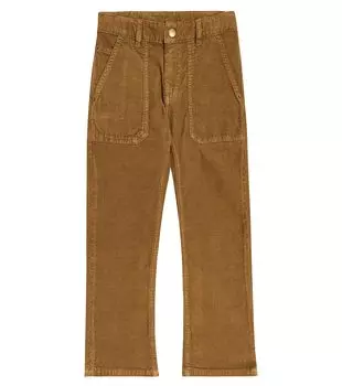Брюки malone из хлопкового вельвета Bonpoint, коричневый