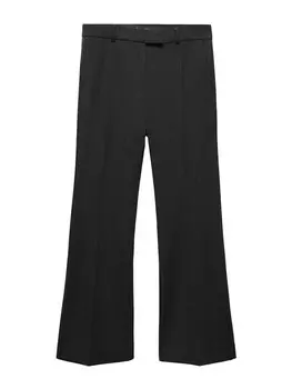 Брюки MANGO Regular Pleated Pants, антрацит