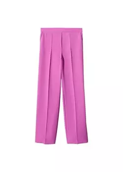 Брюки MANGO Regular Pleated Pants Iguana, фиолетовый