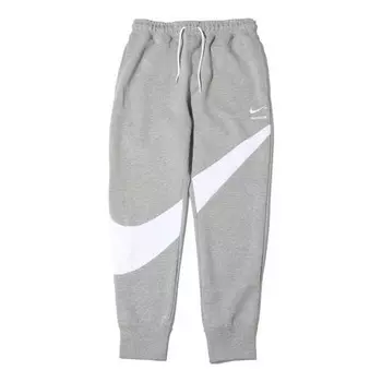 Брюки men's large logo printing drawstring knit bundle feet sports pants/trousers/joggers gray Nike, серый