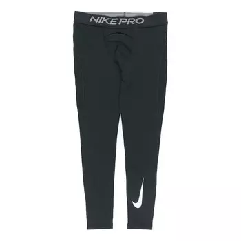 Брюки men's pro dri-fit sports training ribbed leggings black Nike, черный