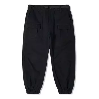 Брюки men's solid color woven bundle feet lacing black casual pants/trousers Converse, черный