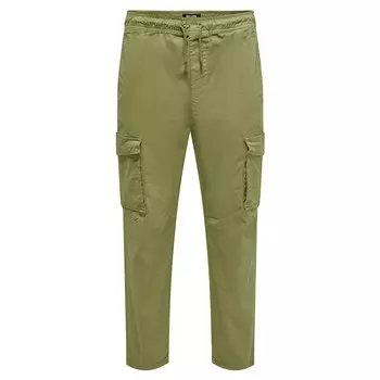 Брюки Only & Sons Ell Tapered Fit Cargo, зеленый