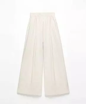 Брюки Oysho Light Touch Oversize Straight-leg, кремовый