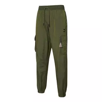 Брюки paisley cargo pant 'olive green' Puma, зеленый