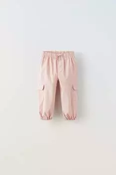 Брюки парашютные ZARA, розовый
