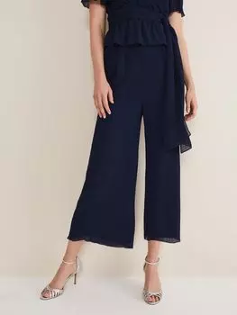 Брюки Phase Eight Aster Plisse, темно-синие