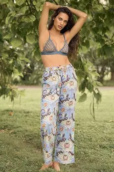 Брюки пижамные Anthropologie фланелевые, темно-синий