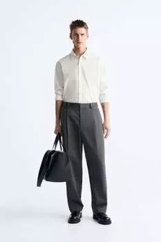 Брюки плиссированные ZARA, серый