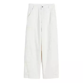 Брюки прямого кроя H&M, белый