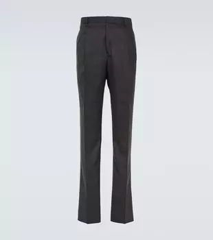Брюки прямого кроя из натуральной шерсти Lanvin, серый
