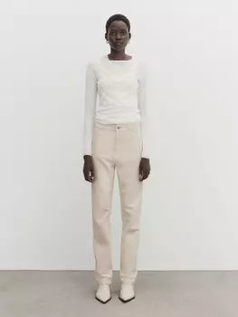 Брюки прямого кроя Massimo Dutti, кремовый