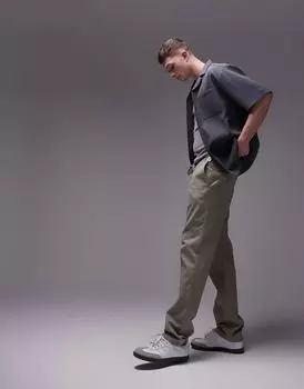 Брюки прямого кроя Topman цвета хаки