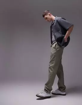 Брюки прямого кроя Topman цвета хаки
