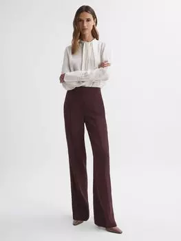 Брюки Reiss Aleah со складками спереди, бордовый