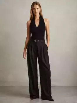 Брюки Reiss Freja Wide Leg, черный