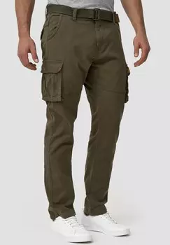 Брюки с боковыми карманами Mathen INDICODE JEANS, армейские