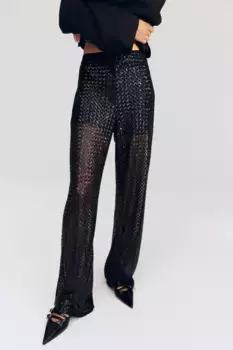 Брюки с пайетками H&M, черный