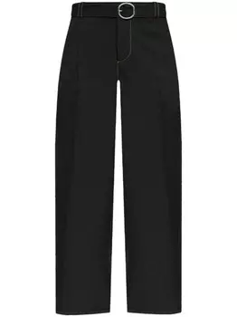 Брюки с поясом Jil Sander, черный
