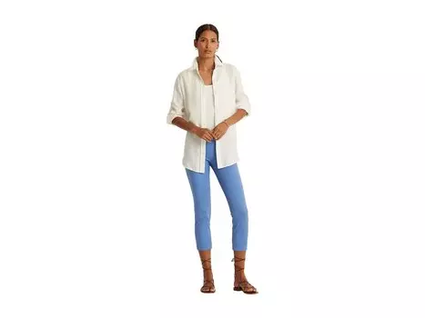 Брюки с высокой посадкой LAUREN Ralph Lauren, Twill Cropped Skinny Pant