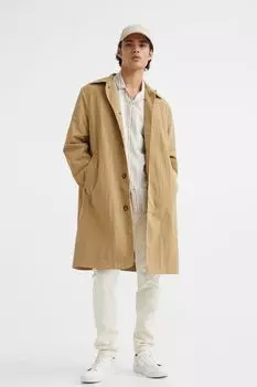 Брюки Slim Fit из хлопкового твила H&amp;M, сливочный