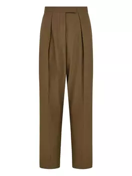Брюки со складками спереди Ferragamo, зеленый