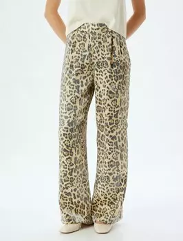 Брюки со складками спереди Koton Wide leg Pleat-Front Pants, карамельный