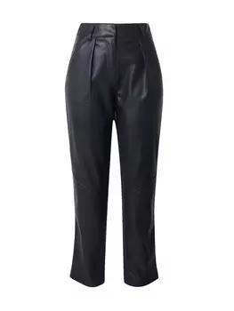 Брюки со складками спереди TOPSHOP Regular Pleat-Front Pants, черный